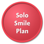Solo Smile Plan on a red circle against a black background